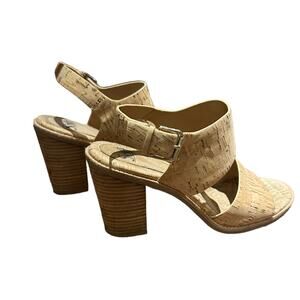 Sofft Pierz Womens Size 9 Tan Cork Chunky Heel High Heels